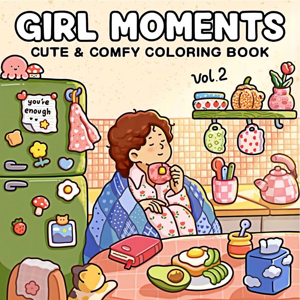 Adult Coloring Book Stress Relief - สมุดระบายสีน่ารักและแสนสบายสำหรับผู้ใหญ่ ช่วยคลายเครียด เหมาะเป็นของขวัญสำหรับงานปาร์ตี้ วันเกิด และคริสต์มาส