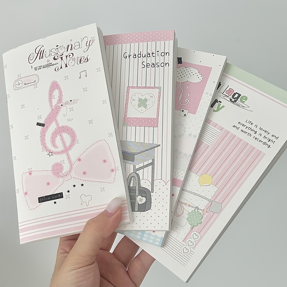 Blank Sheet Music Notebook - สมุดโน้ตดนตรีพกพาสไตล์เกาหลี A6 แบบเปล่า พกพาสะดวก ใช้เป็นสมุดวางแผนรายวัน สมุดจดบันทึกในห้องเรียน