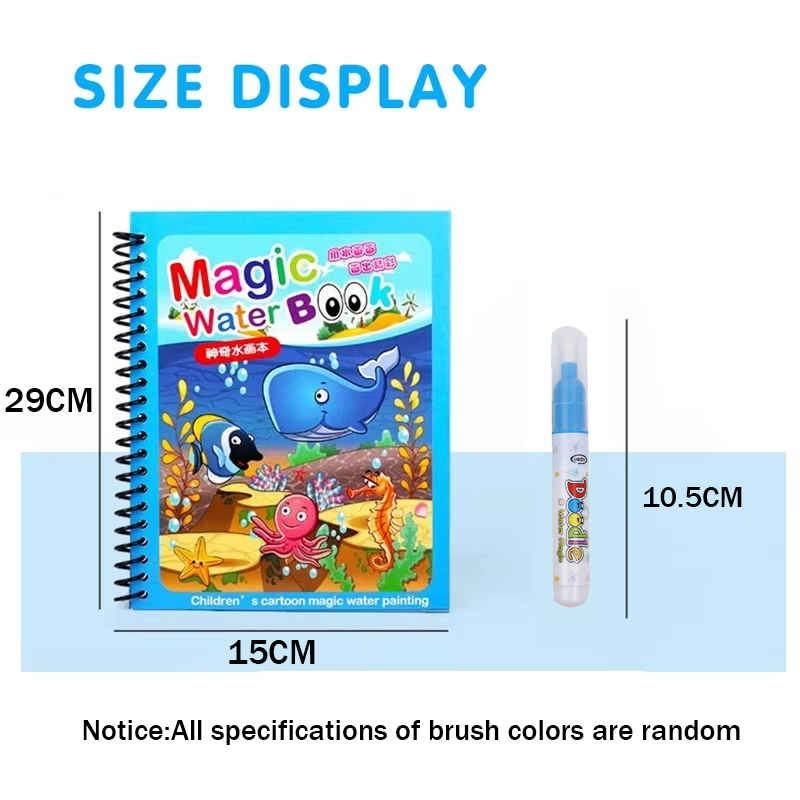 สมุดภาพระบายสีน้ำสำหรับเด็ก 1  - Reusable Water Magic Coloring Book บทวิจารณ์และราคา