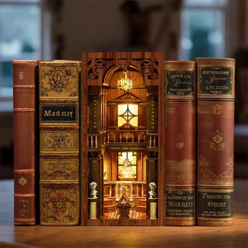 ชุดโมเดลจิ๋ว DIY ชั้นวางหนังสื - Diy Wooden Book Nook Kit Shelf Insert บทวิจารณ์และราคา