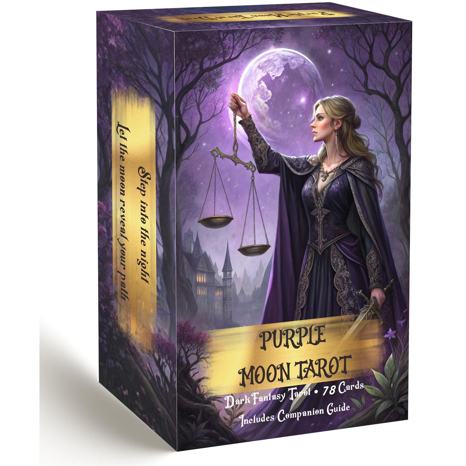 ชุดไพ่ทาโรต์มูนสีม่วงพร้อมคู่ม - Tarot Deck With Guidebook บทวิจารณ์และราคา